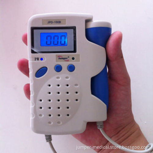 Digital Pocket Babies' Doppler with Speaker and Backlight LCD Display, Rechargeable Battery/Adapter